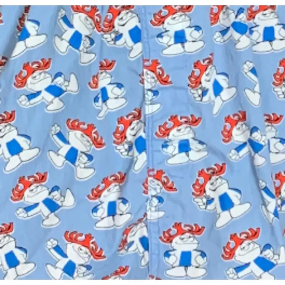 Hawaiian Punch Mini Skirt MEDIUM Upcycled One of A Kind Fun Retro 80s Blue - Picture 2 of 5